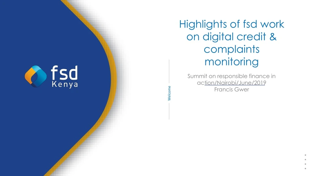 highlights of fsd work on digital credit