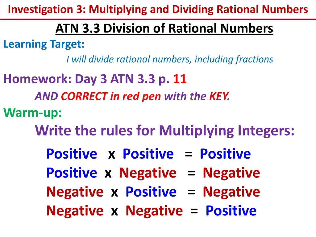 investigation 3 multiplying and dividing rational