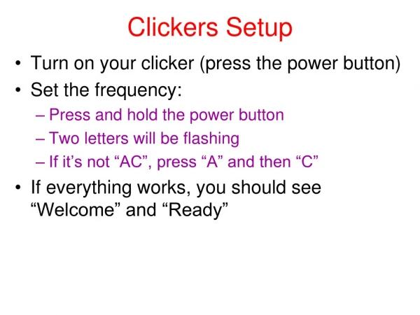 Clickers Setup