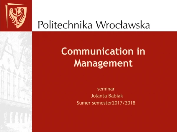 Communication in Management