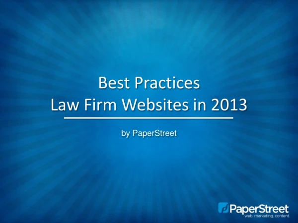 Best Practices Law Firm Websites in 2013