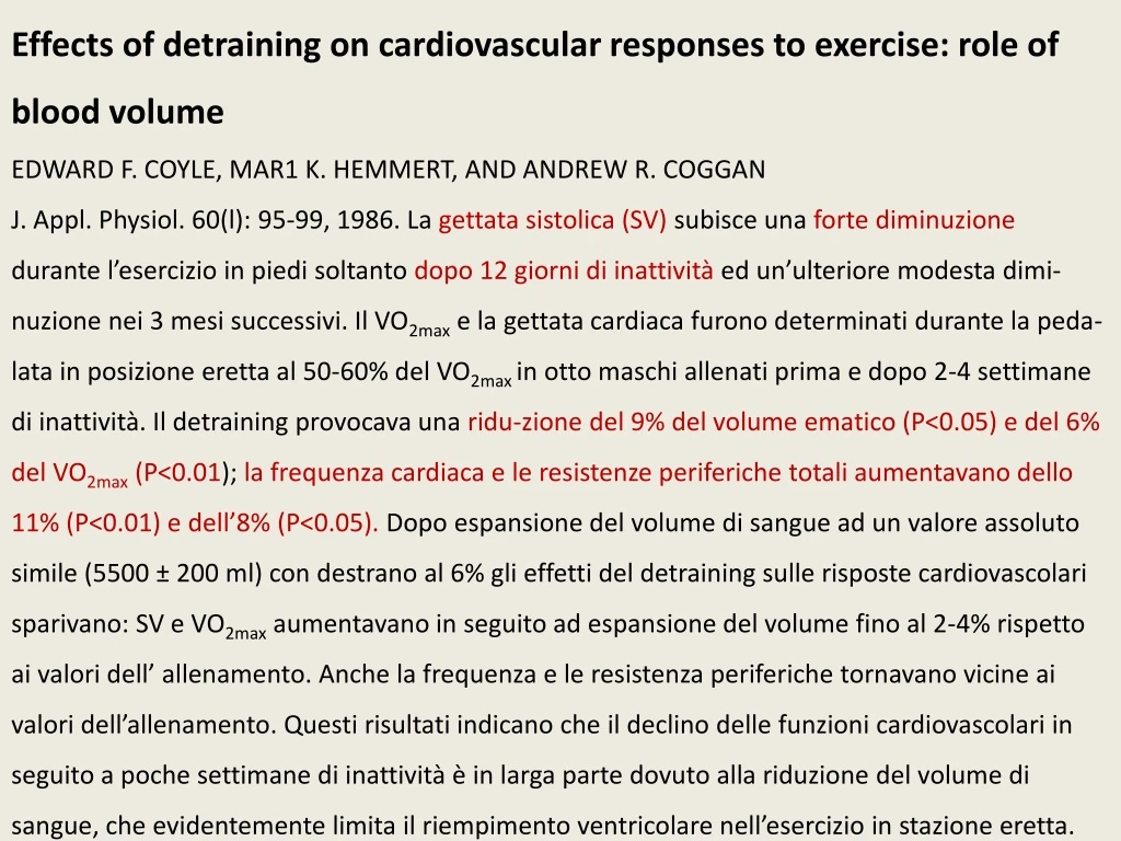 effects of detraining on cardiovascular responses