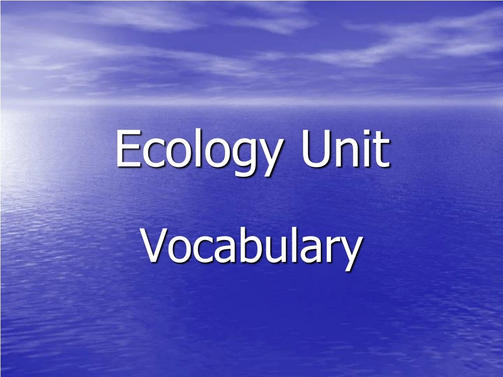 ecology unit