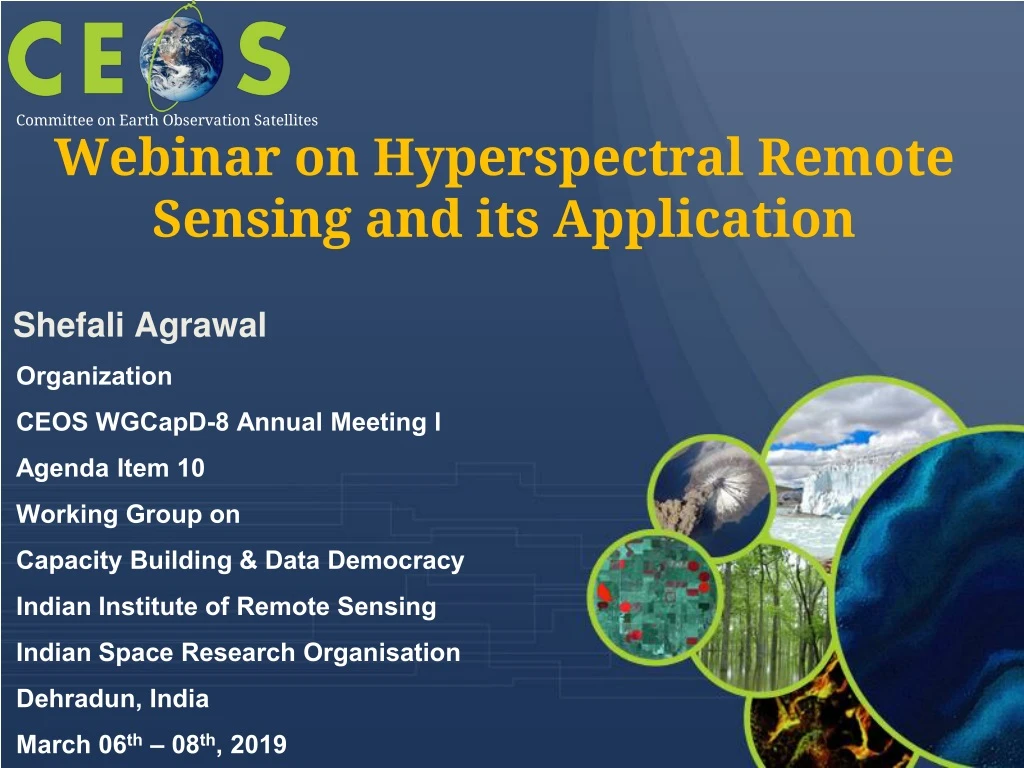 webinar on hyperspectral remote sensing and its application