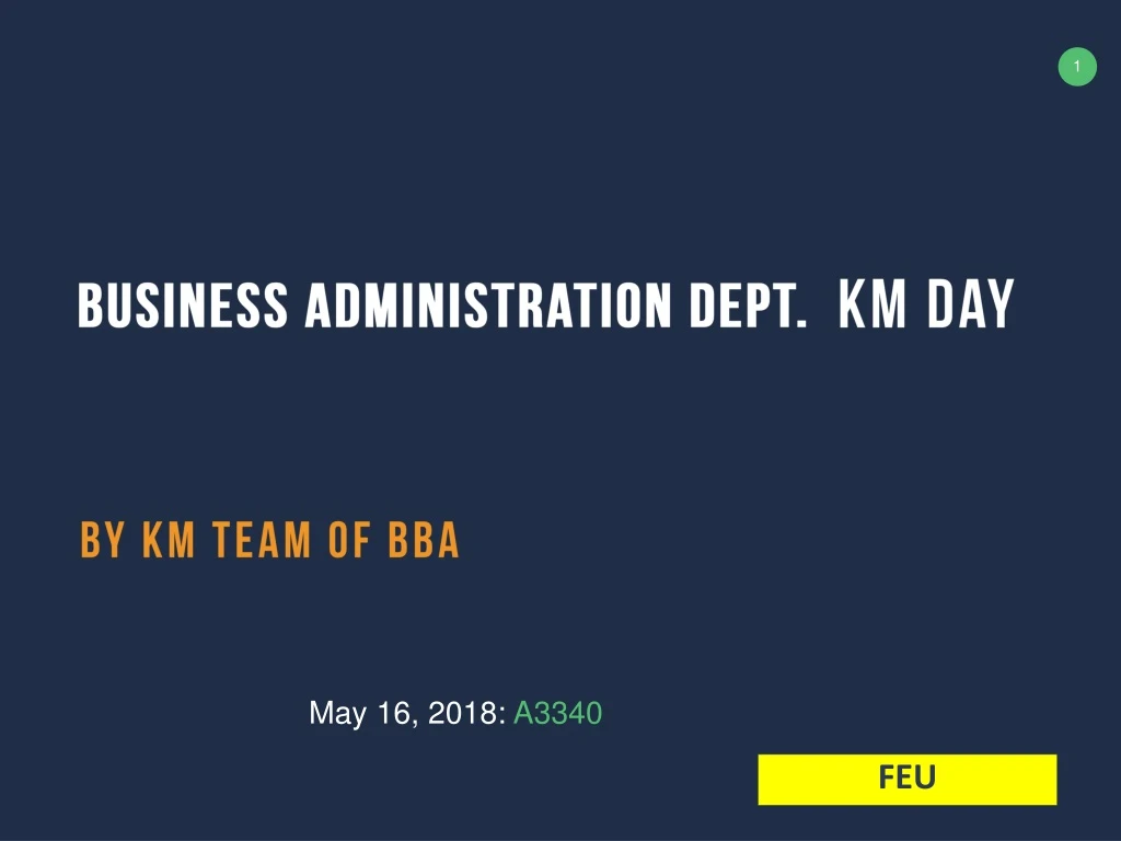business administration dept km day
