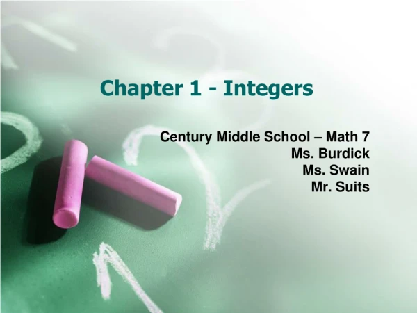 Chapter 1 - Integers