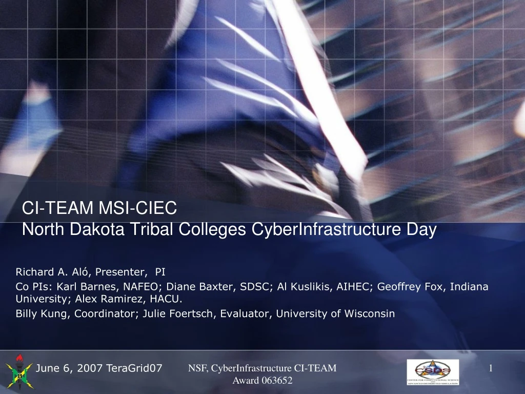 ci team msi ciec north dakota tribal colleges cyberinfrastructure day