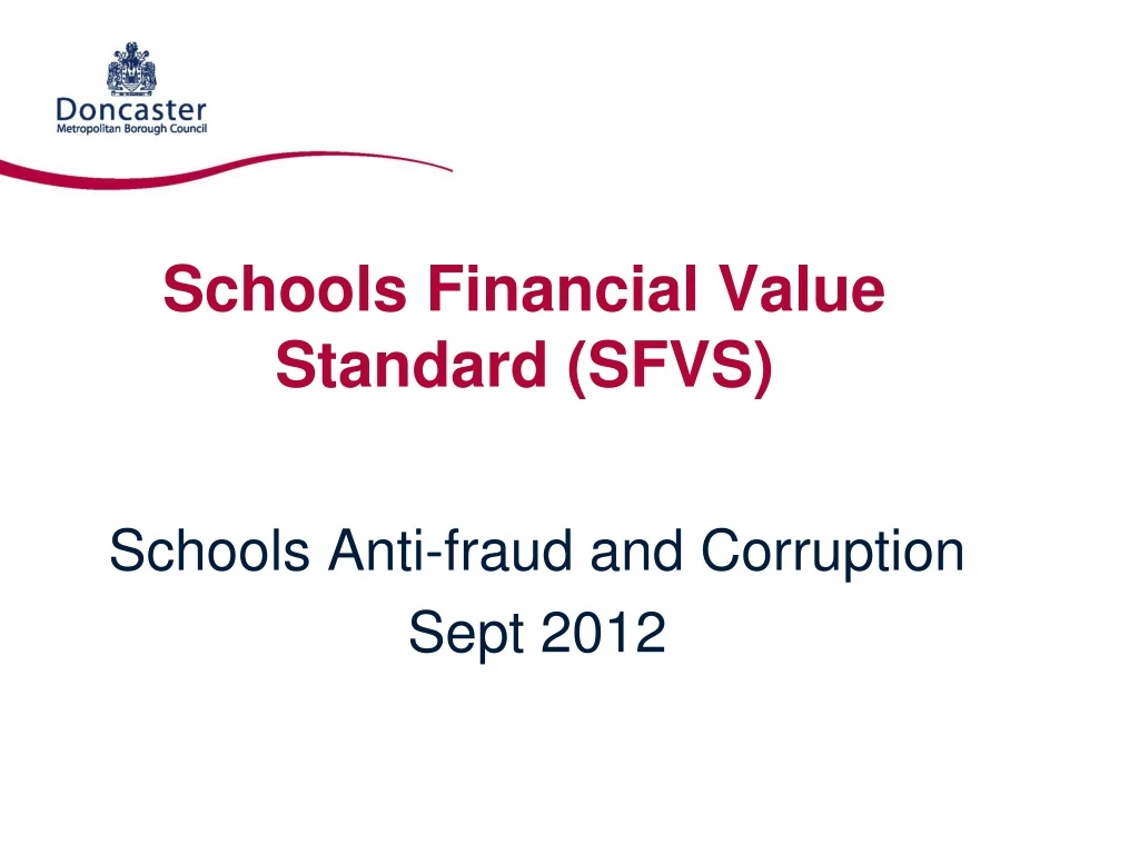 schools financial value standard sfvs