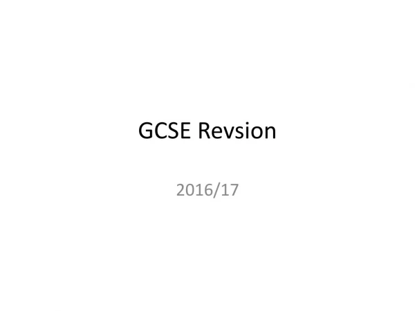 GCSE Revsion