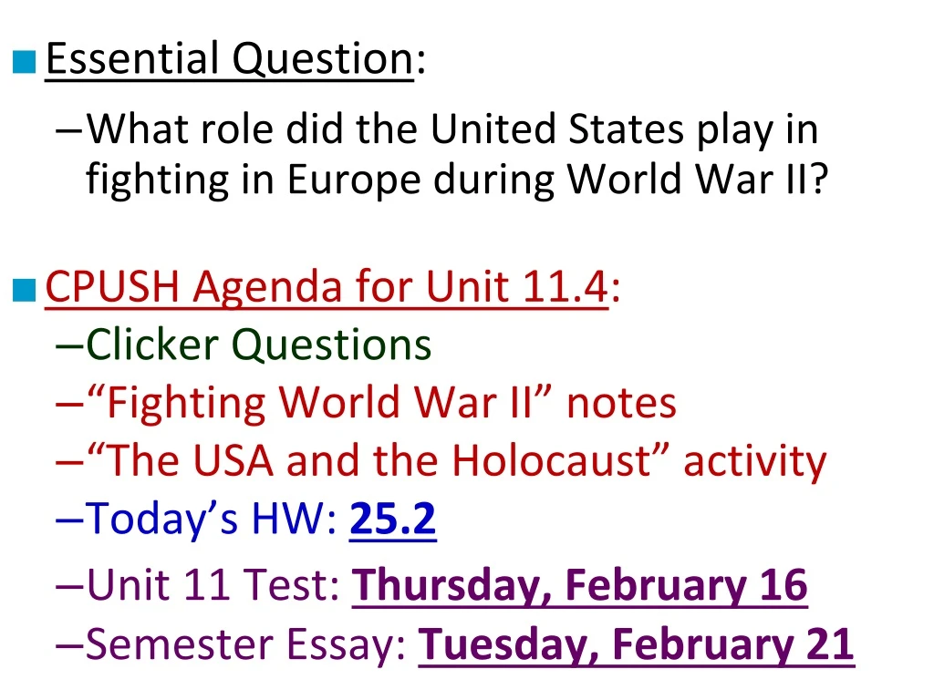 essential question what role did the united