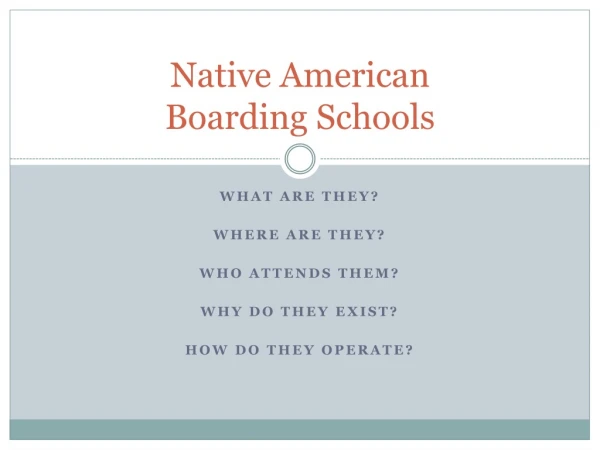 Native American Boarding Schools