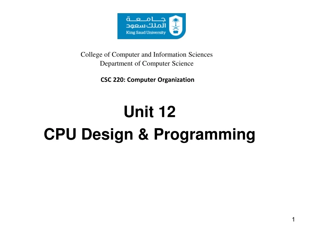 unit 12 cpu design programming