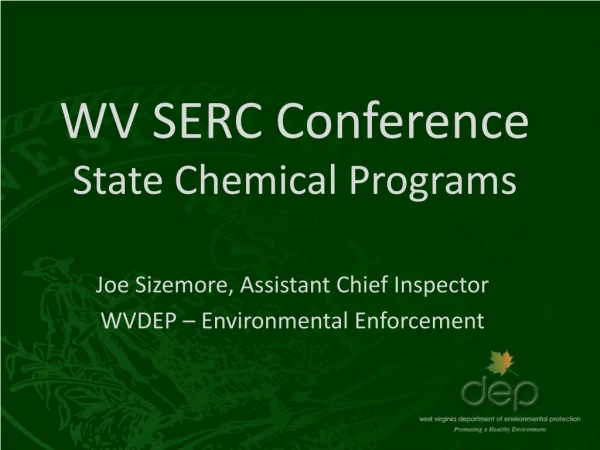 WV SERC Conference State Chemical Programs