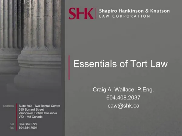 Essentials of Tort Law