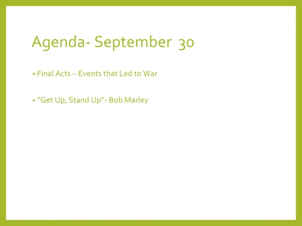 Agenda- September 30