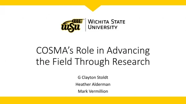 COSMA’s Role in Advancing the Field Through Research