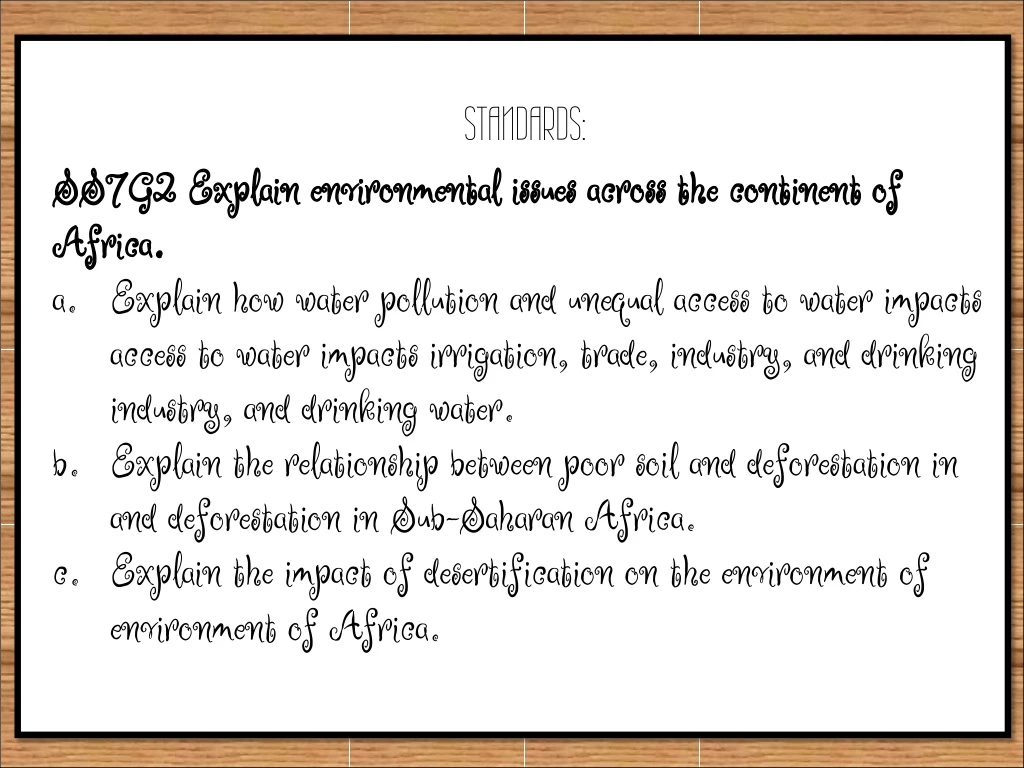 standards ss7g2 explain environmental issues