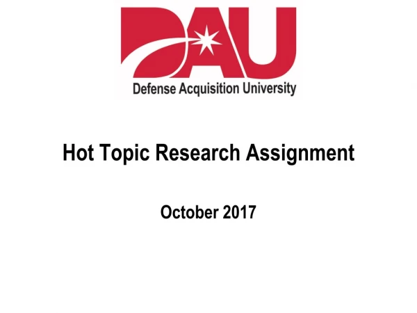 Hot Topic Research Assignment