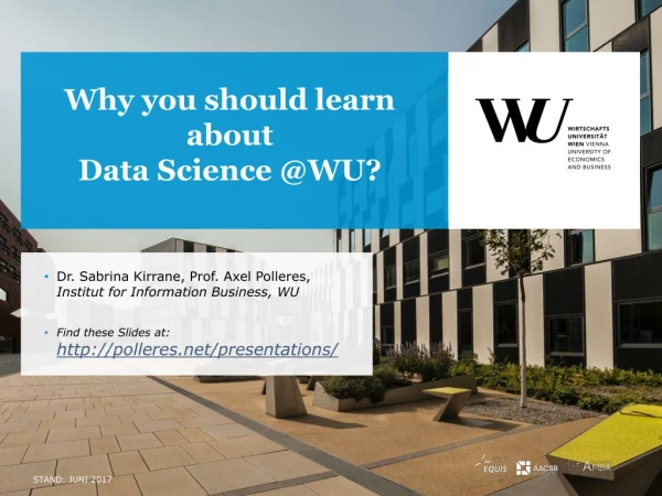 Why you should learn about Data Science @WU?