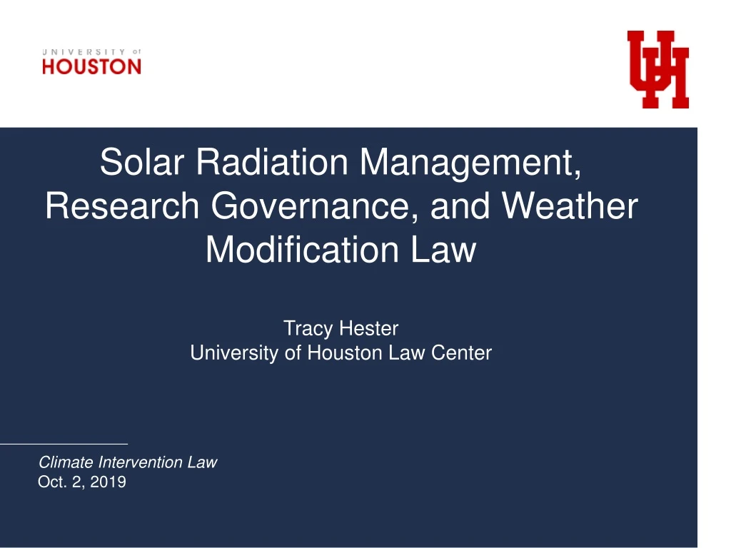 solar radiation management research governance