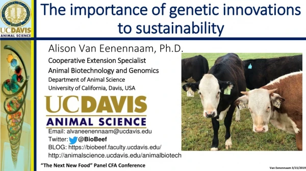 The importance of genetic innovations to sustainability