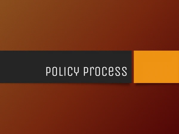 Policy Process