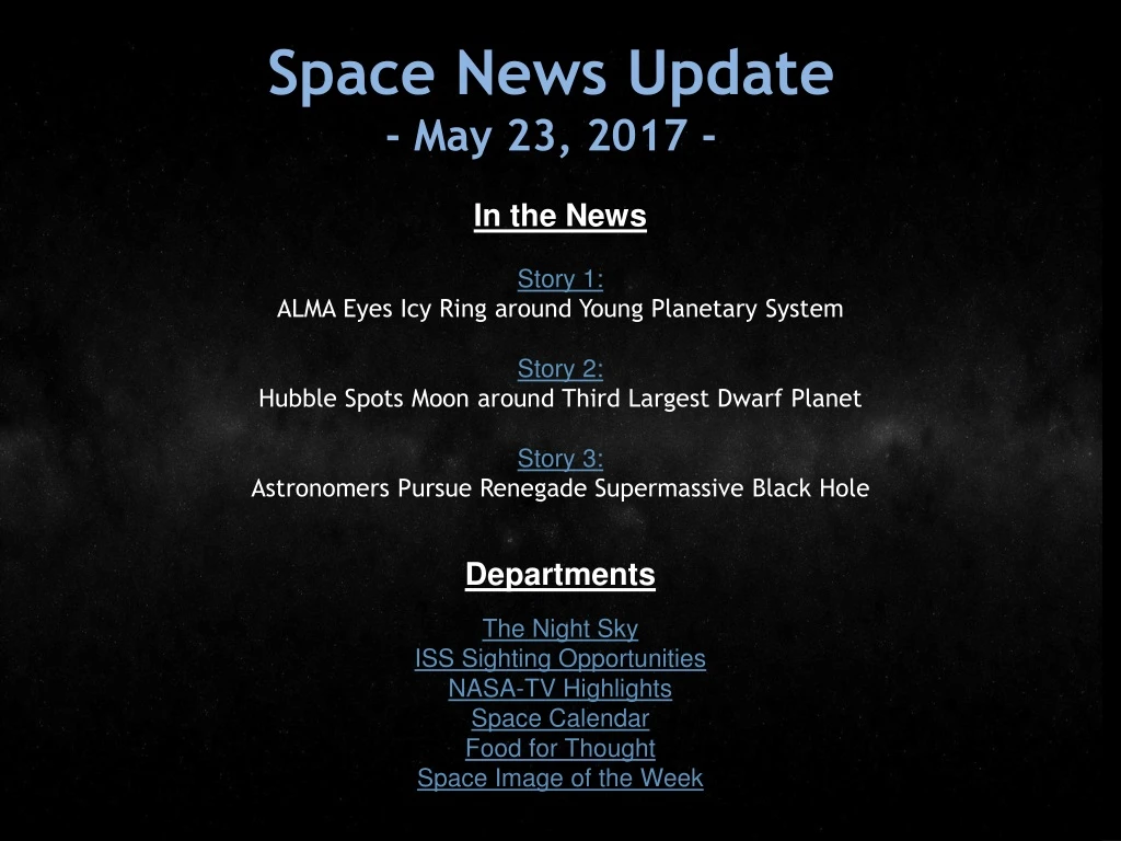 space news update may 23 2017