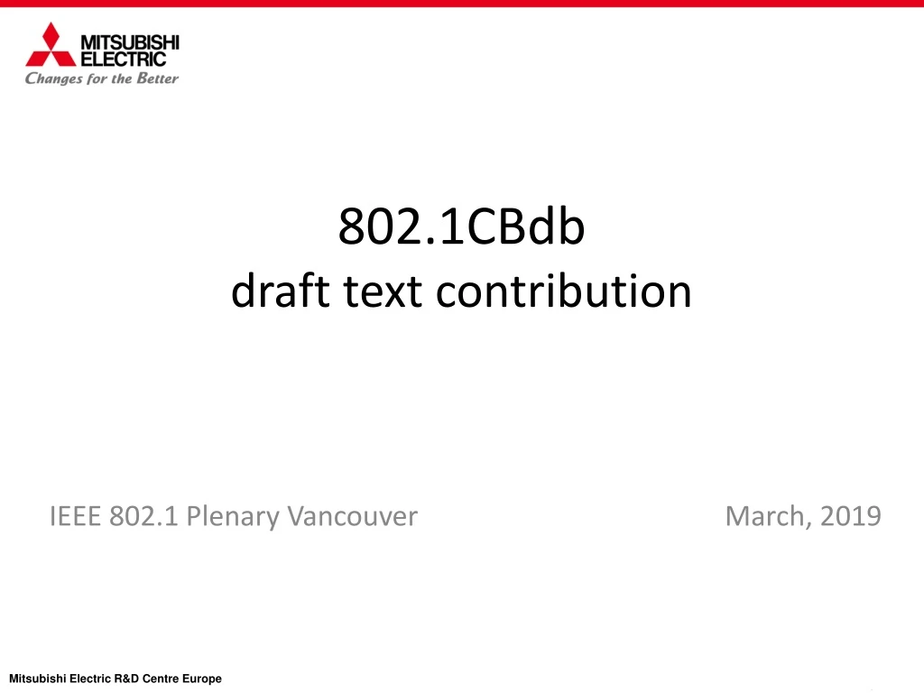 802 1cbdb draft text contribution