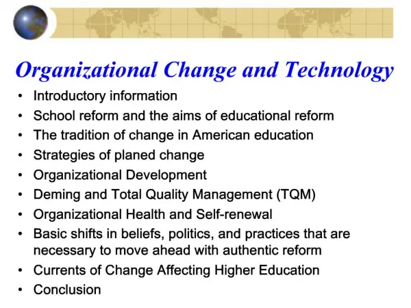 Organizational Change and Technology