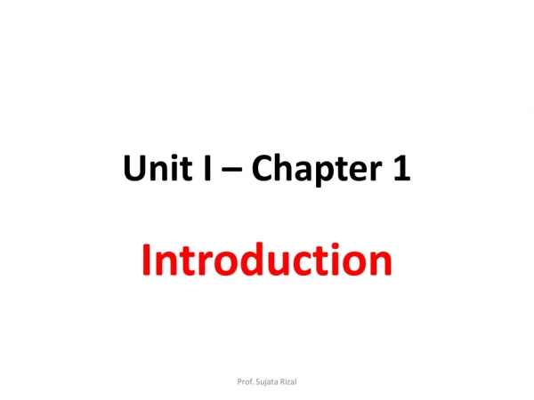 Unit I – Chapter 1