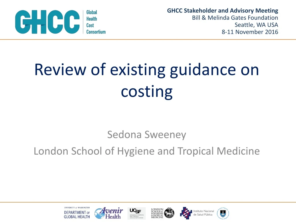 review of existing guidance on costing