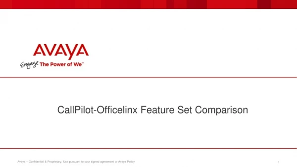 CallPilot - Officelinx Feature Set Comparison