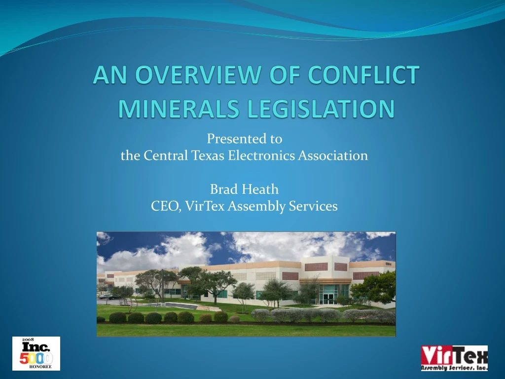 an overview of conflict minerals legislation