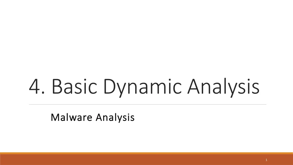 4 basic dynamic analysis
