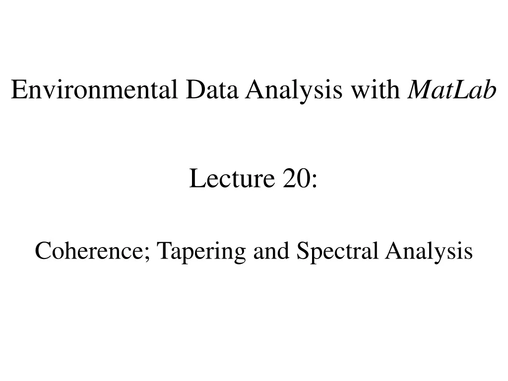 environmental data analysis with matlab