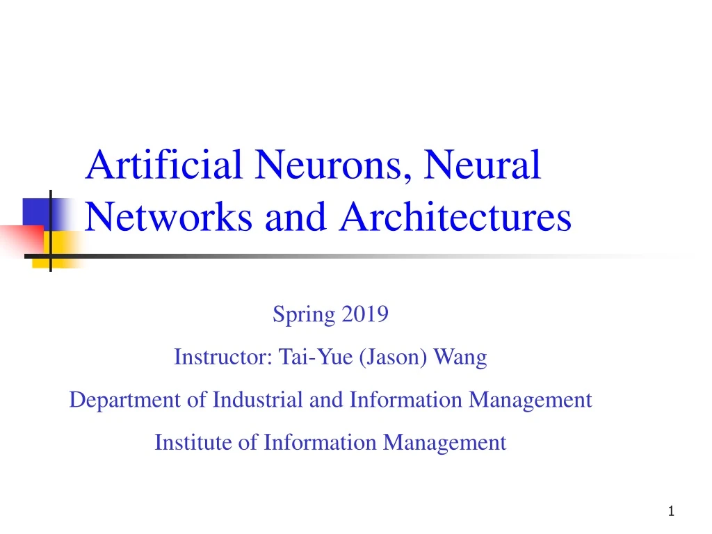 artificial neurons neural networks and architectures