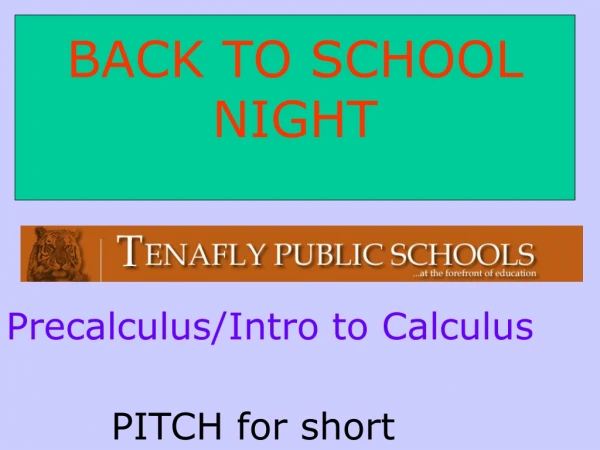 BACK TO SCHOOL NIGHT