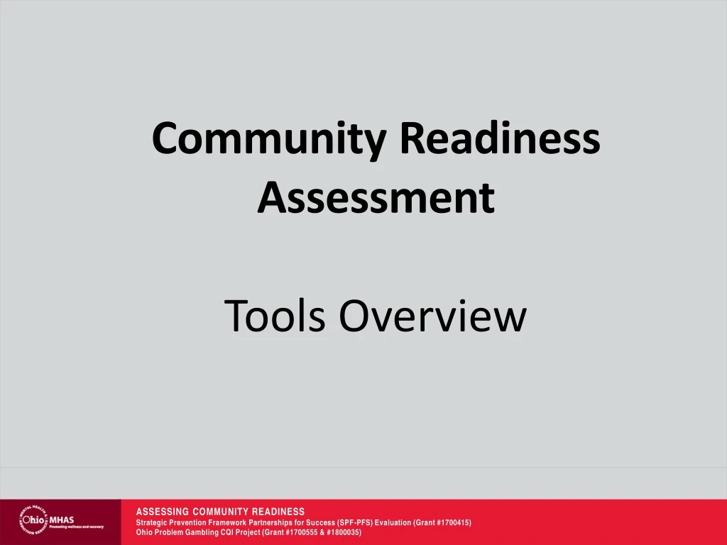 community readiness assessment tools overview
