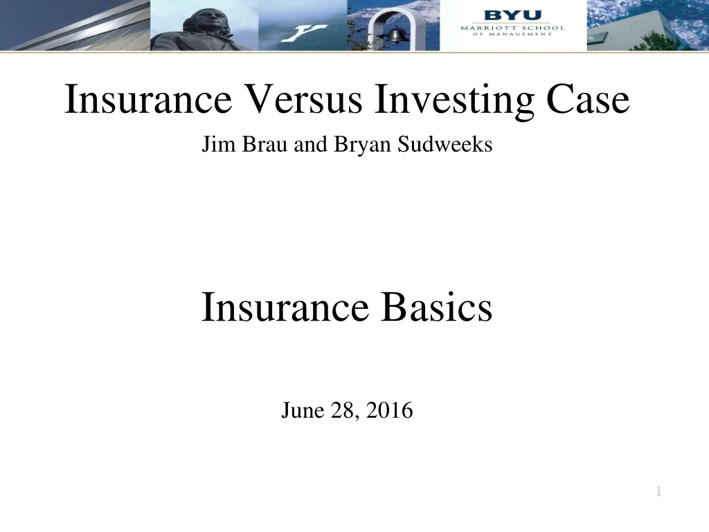 insurance versus investing case jim brau