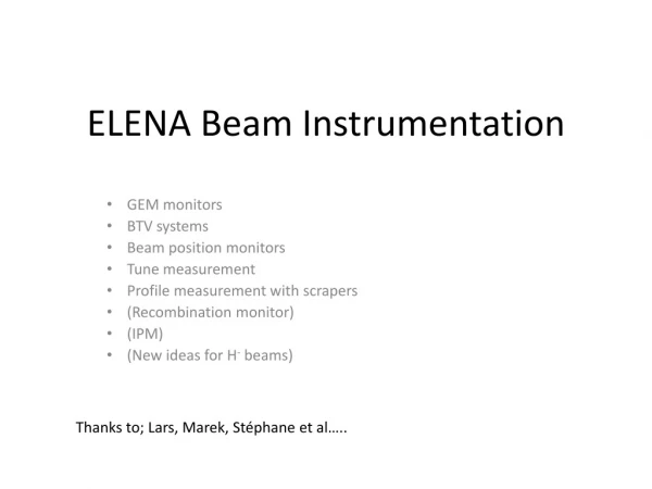 ELENA Beam Instrumentation