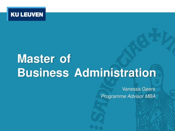 Master of Business Administration