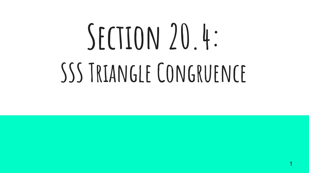 section 20 4 sss triangle congruence