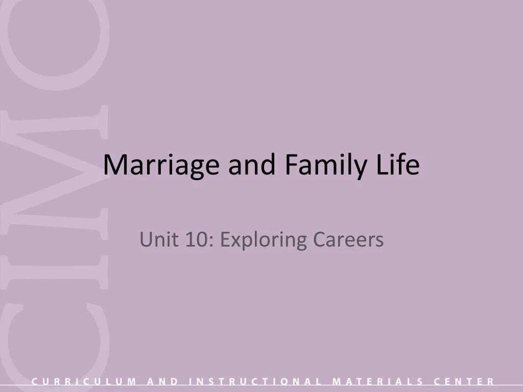 marriage and family life