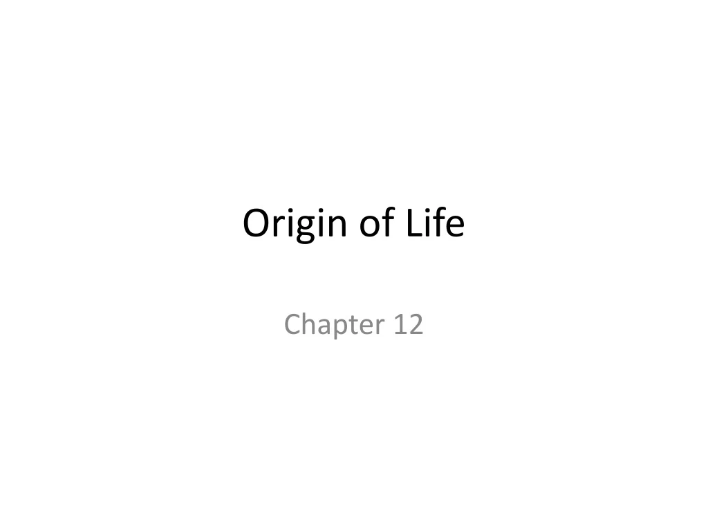 origin of life