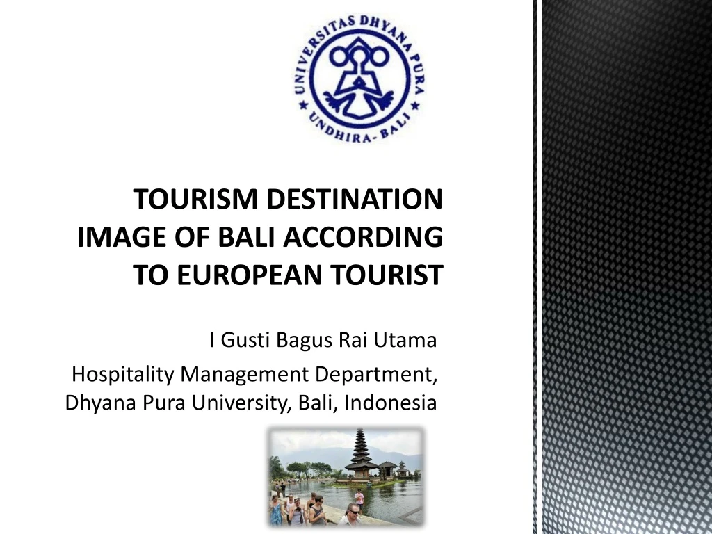 tourism destination image of bali according to european tourist