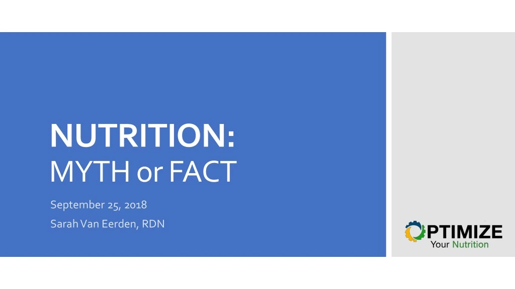 nutrition myth or fact