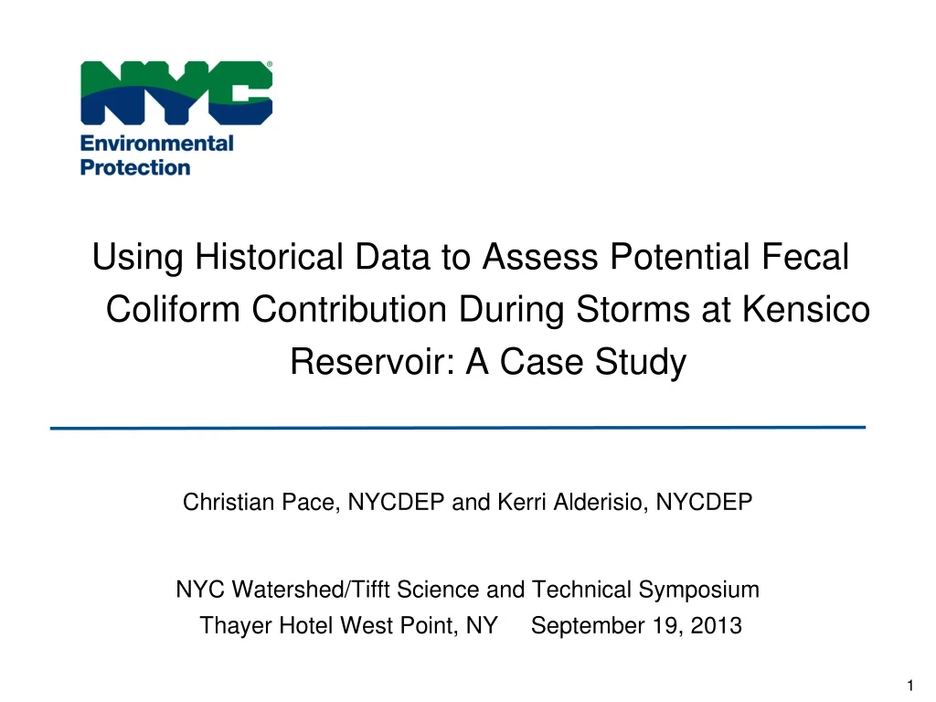 using historical data to assess potential fecal