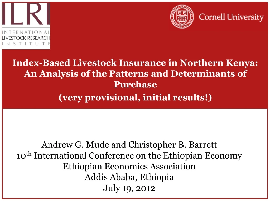 index based livestock insurance in northern kenya