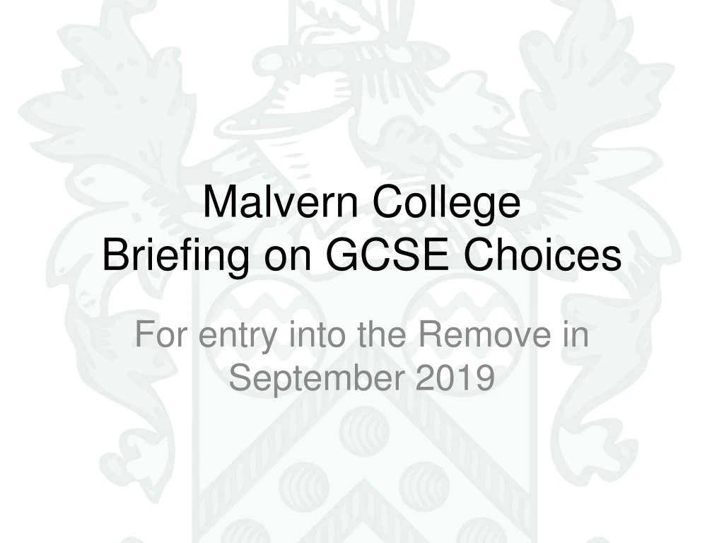 malvern college briefing on gcse choices