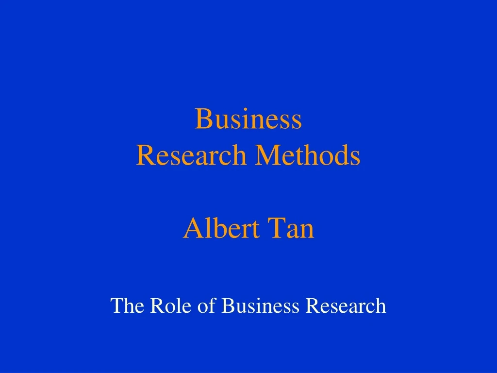 business research methods albert tan